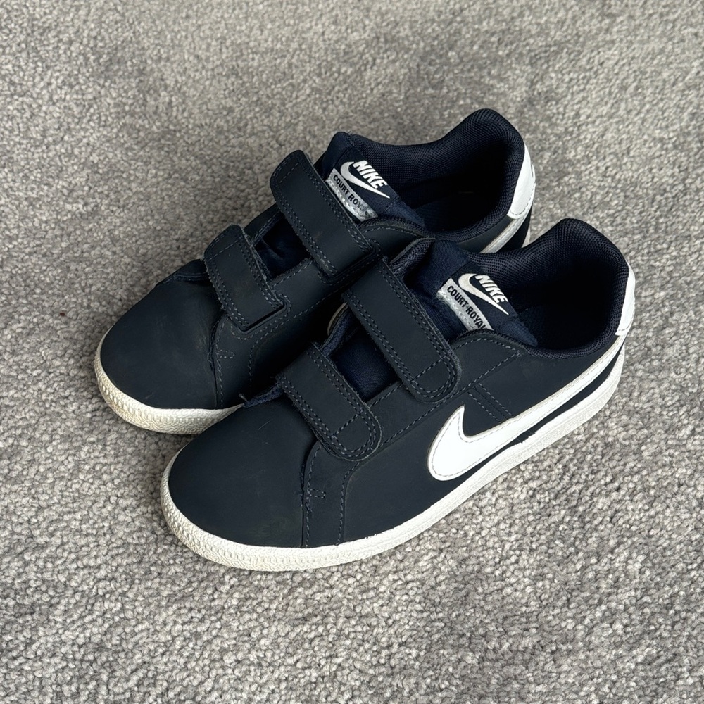 Nike Kids Court Royale Navy and White Velcro Sneakers